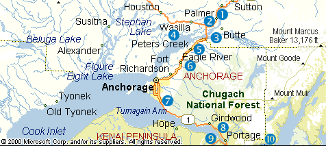 Lake Hood Inn day trip map